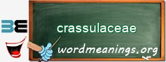 WordMeaning blackboard for crassulaceae